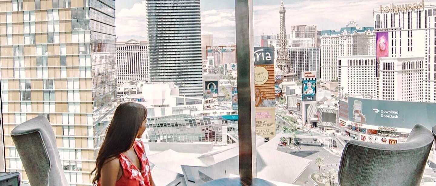 Vegas Strip view from Waldorf Tea Lounge